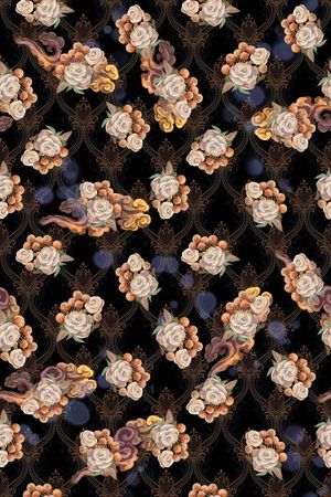 复古印花华亿平台图片