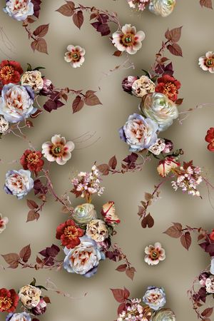 花卉立体印花华亿平台图片