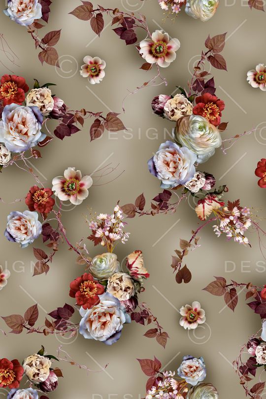 花卉立体印花华亿平台图片