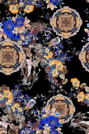 复古印花华亿平台图片