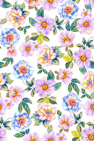 清爽底花卉印花华亿平台图片