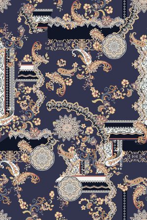 民族花卉印花华亿平台图片