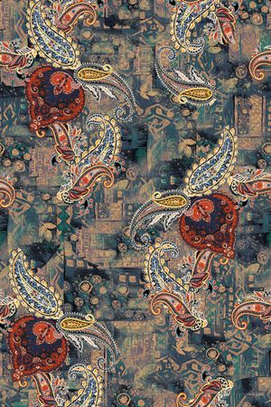 民族花卉印花华亿平台图片