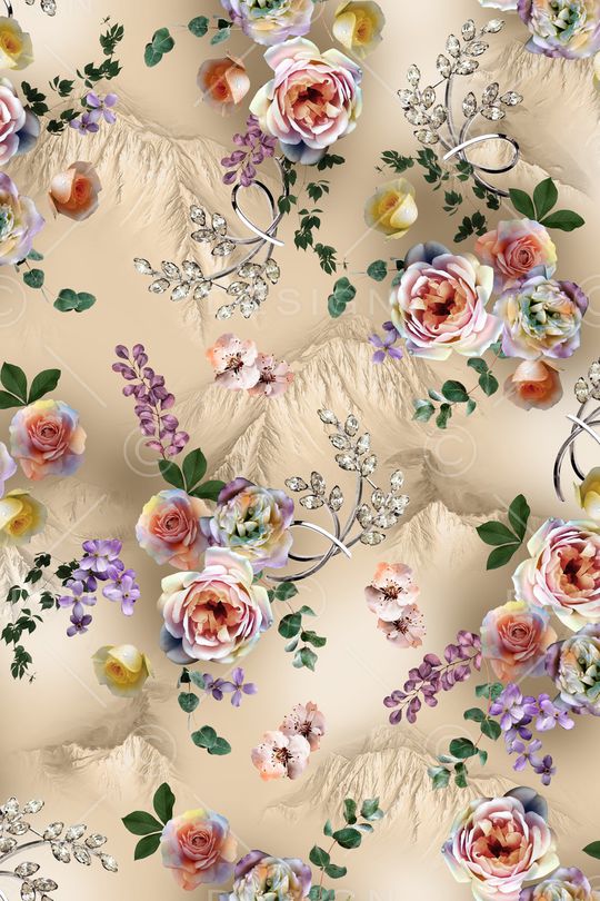 花卉印花华亿平台图片