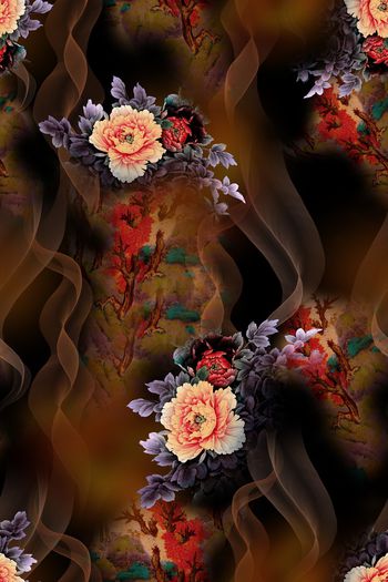 连衣裙印花华亿平台图片