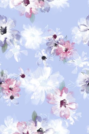 清爽底花卉印花华亿平台图片