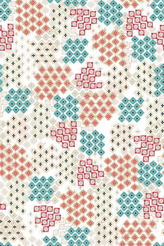 民族花卉印花华亿平台图片