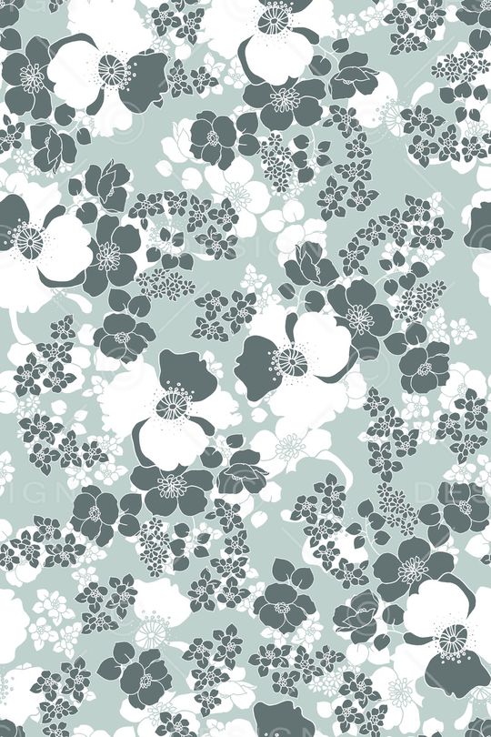 清爽底花卉印花华亿平台图片