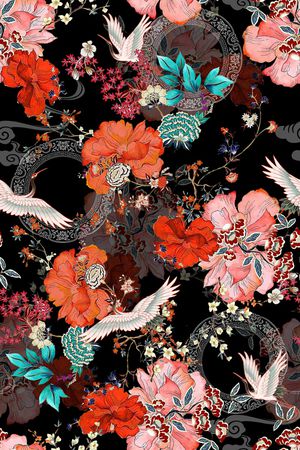 复古印花华亿平台图片