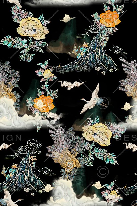 复古印花华亿平台图片