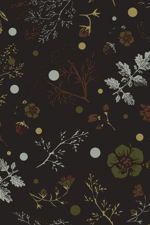 黑底花卉印花华亿平台图片