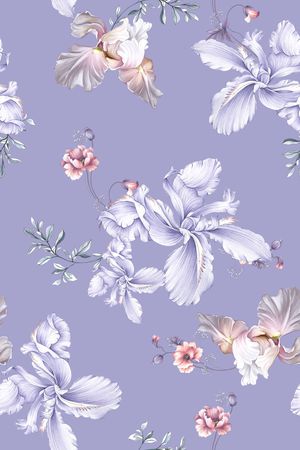 清爽底花卉印花华亿平台图片