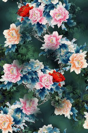 花卉印花华亿平台图片