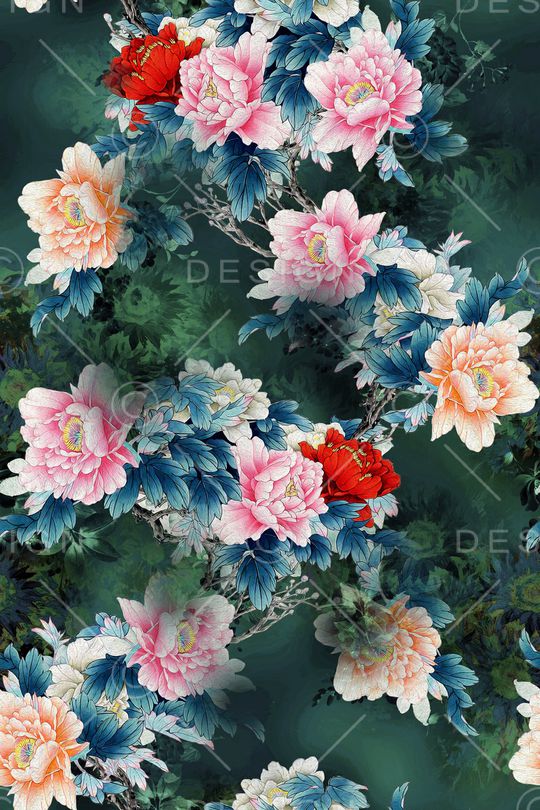 花卉印花华亿平台图片