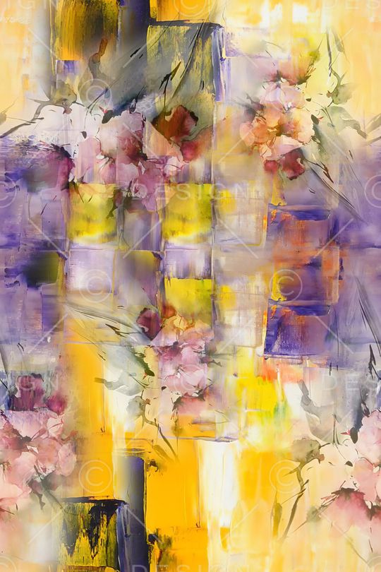 几何花卉印花华亿平台图片