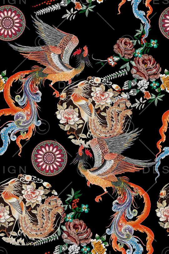 仙鹤印花华亿平台图片