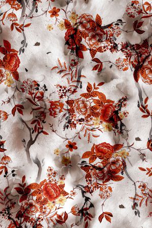 手绘花卉印花华亿平台图片