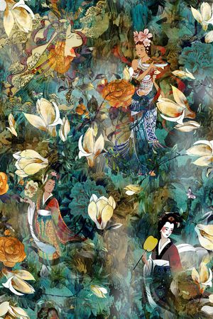 兰花印花华亿平台图片