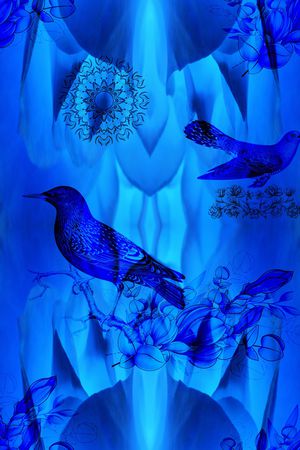 花鸟印花华亿平台图片