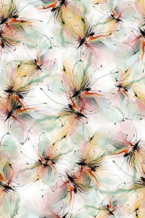 花卉蝴蝶印花华亿平台图片