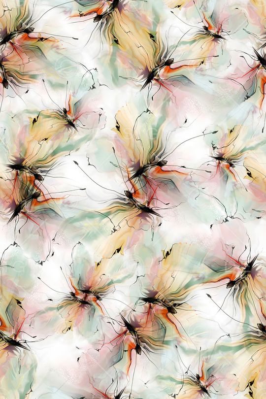 花卉蝴蝶印花华亿平台图片