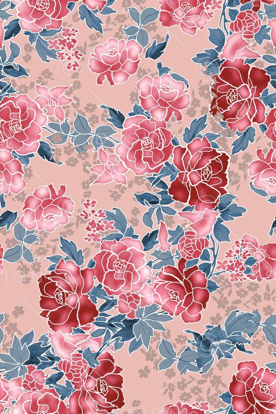 抽象花卉印花华亿平台图片