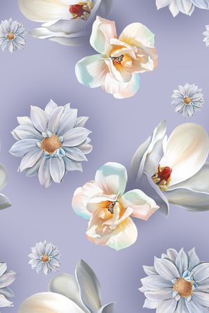 清爽底花卉印花华亿平台图片