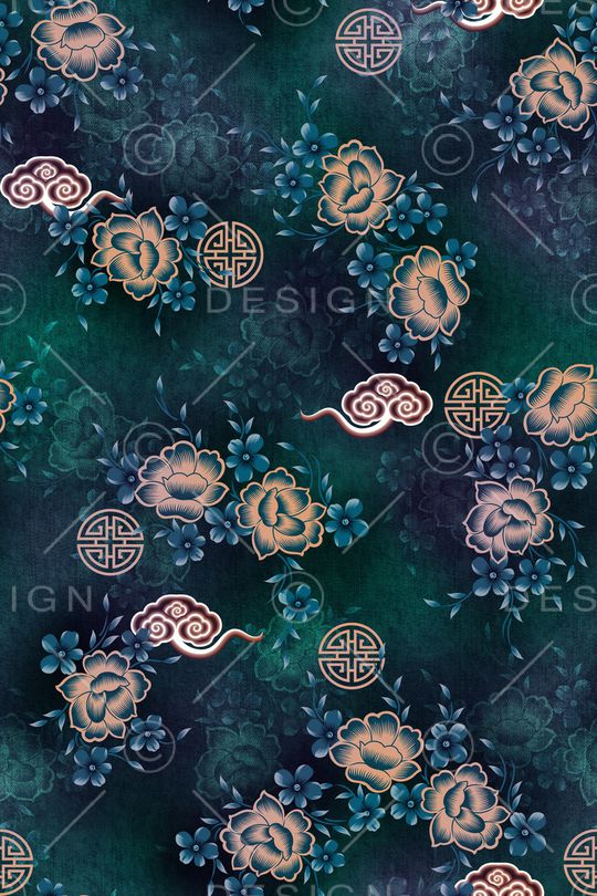 抽象花卉印花华亿平台图片