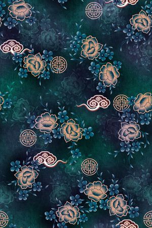 抽象花卉印花华亿平台图片