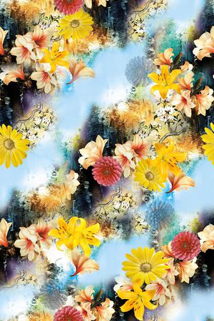 鲜花印花华亿平台图片