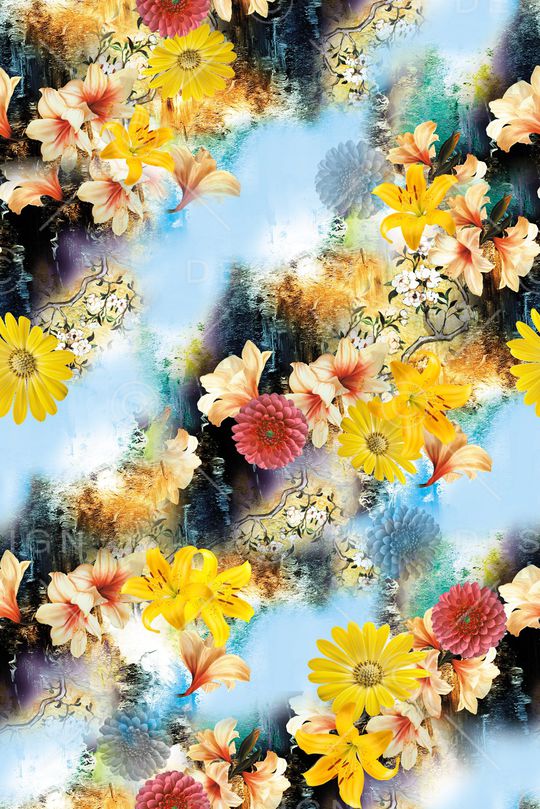 鲜花印花华亿平台图片