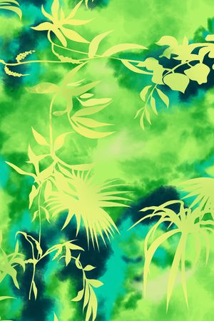 绿植树叶印花华亿平台图片