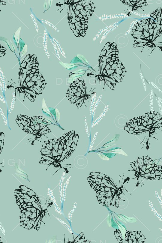 花卉蝴蝶印花华亿平台图片