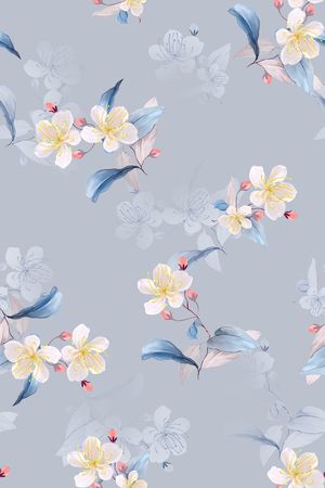 清爽底花卉印花华亿平台图片