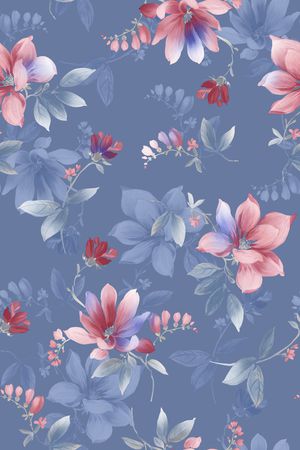 清爽底花卉印花华亿平台图片