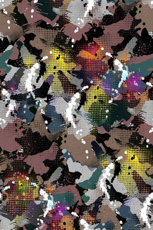 抽象男装印花华亿平台图片