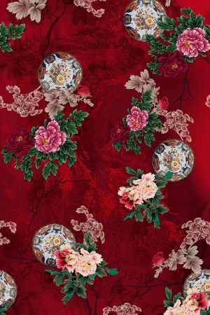 花卉印花华亿平台图片