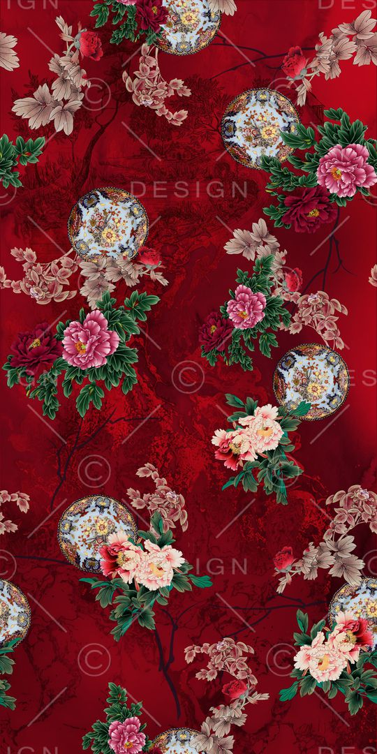 花卉印花华亿平台图片