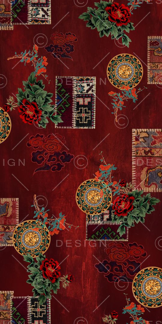 花卉印花华亿平台图片