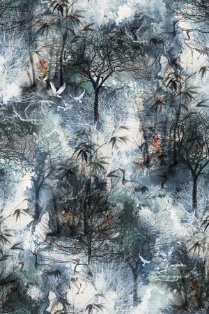 仙鹤印花华亿平台图片