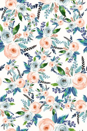 清爽底花卉印花华亿平台图片