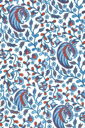 民族花卉印花华亿平台图片