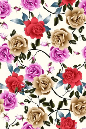 玫瑰花印花华亿平台图片