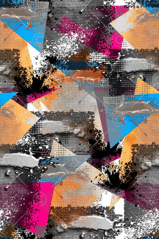 抽象男装印花华亿平台图片