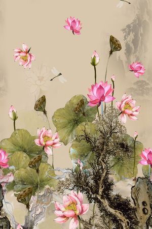 荷花印花华亿平台图片