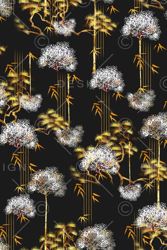 绿植树叶印花华亿平台图片