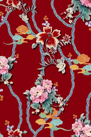 花卉印花华亿平台图片