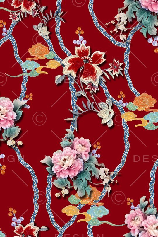 花卉印花华亿平台图片