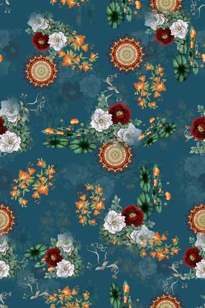 连衣裙印花华亿平台图片