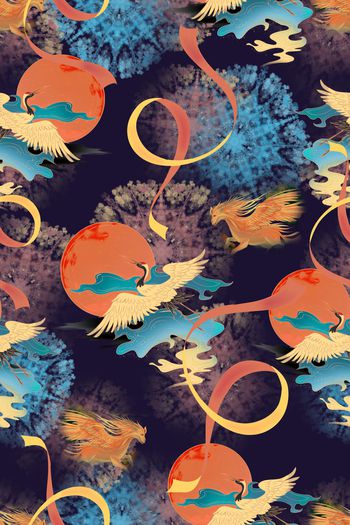 连衣裙印花华亿平台图片